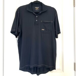 ARIAT Rebar Polo Foreman Work Shirt Men's S-Black